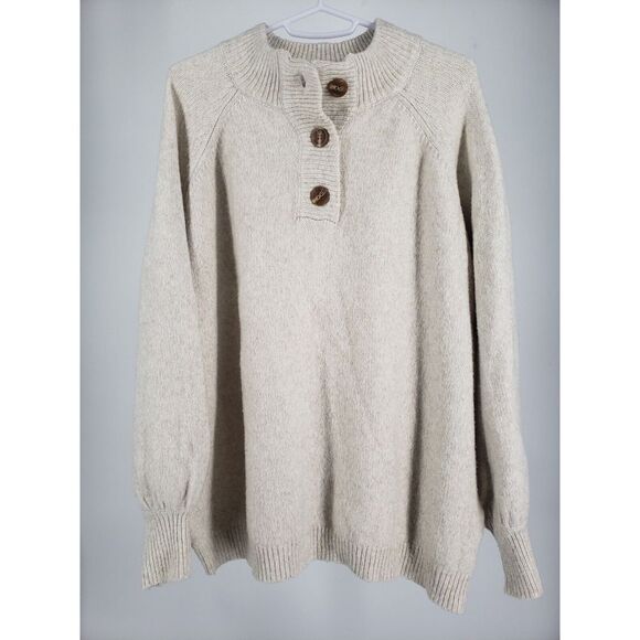 Vine & Love Sweaters - Vine & Love Sweater Womens Small Ribbed Top Long Sleeve Henley Style‎ 3 Button